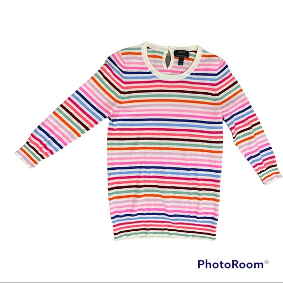 J. Crew Sweaters - J.CREW Pure Italian Cashmere Sweater Striped Size Small